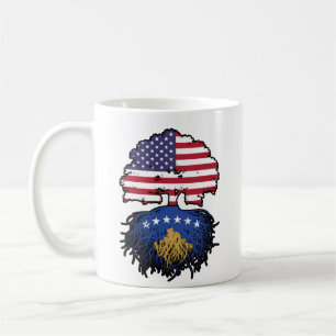 Caneca De Café Kosovo Kosovar American USA Estados Unidos América