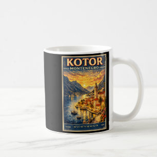 Caneca De Café Kotor Montenegro Férias Viagem para a Baía de Koto