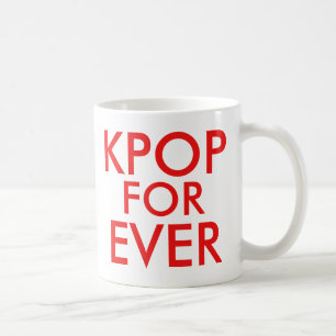 Caneca De Café Kpop Forever   Ventilador de música vermelho