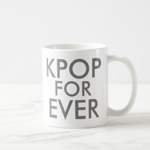 Caneca De Café Kpop Para Sempre Presente para Fã de Música cinz