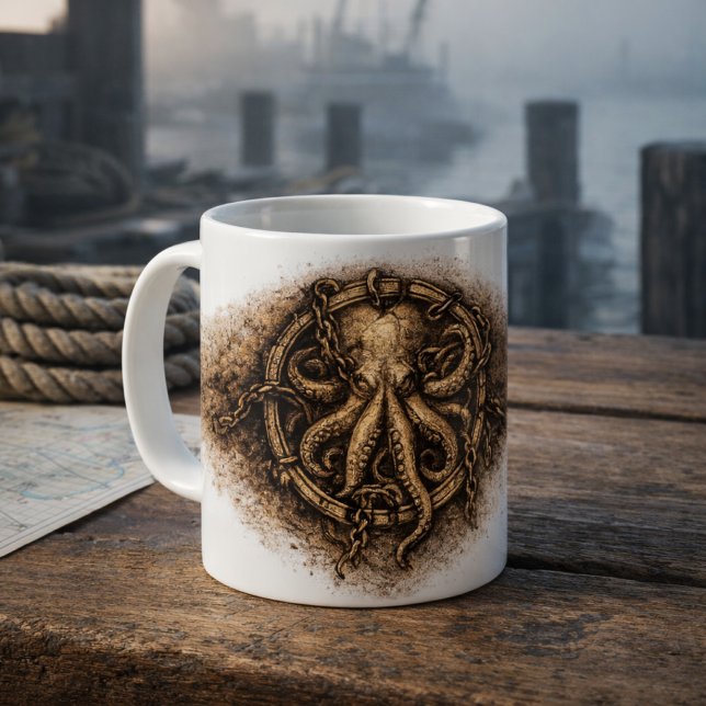 Caneca De Café Kraken Marca Símbolo Pirata (Criador carregado)