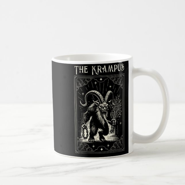 Caneca De Café Krampus Tarot Card Design Christmas Season Evil Pa (Direita)