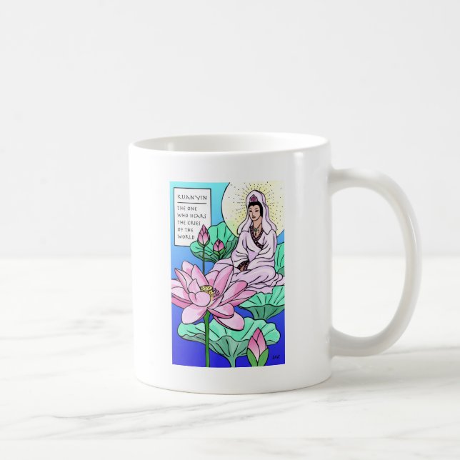 Caneca De Café Kuan Yin, Quan Yin, Ouve Seus Crimes (Direita)