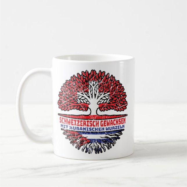 Caneca De Café Kuba Kubanisch Schweizer Schweiz Baum Wurzel (Esquerda)