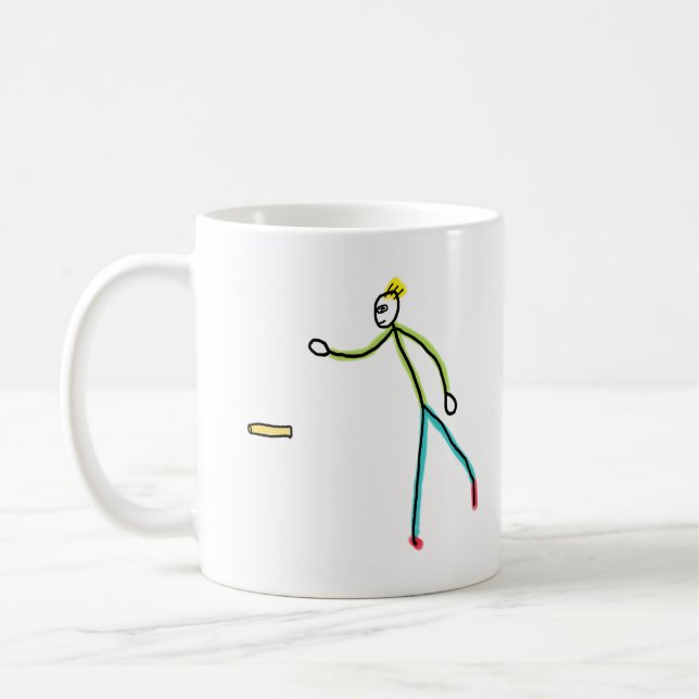 Caneca De Café Kubb Jogando Stickman (Esquerda)