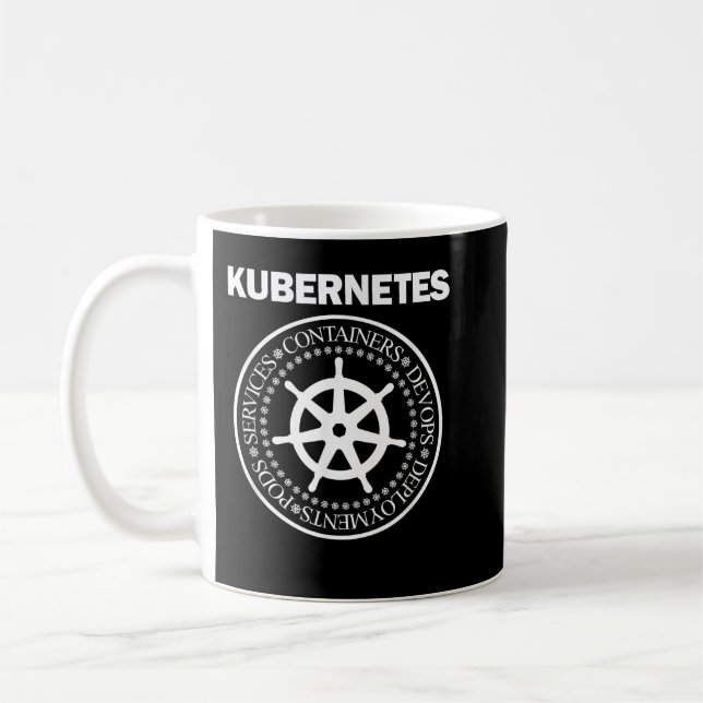 Caneca De Café Kubernetes desenvolve docker de contentor de progr (Esquerda)