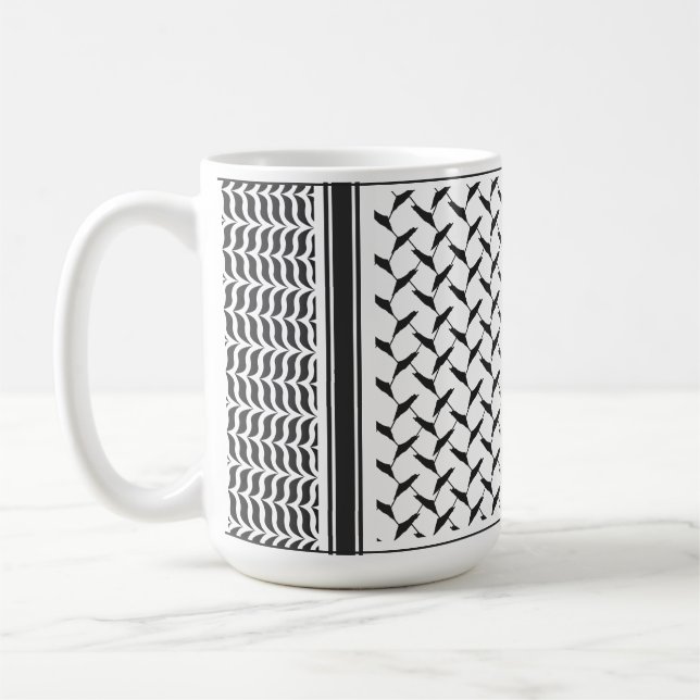 Caneca De Café kuffiya, preto e branco, da Jordânia palestiniana (Esquerda)