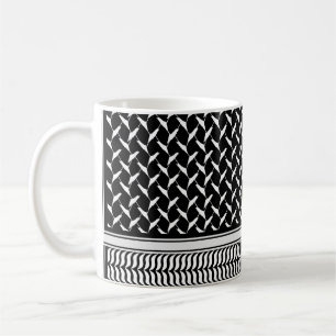 Caneca De Café Kufiya Palestiniano Keffiyeh preto