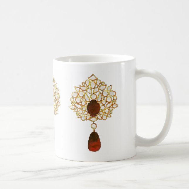 Caneca De Café Kundan & ruby brooch (Direita)