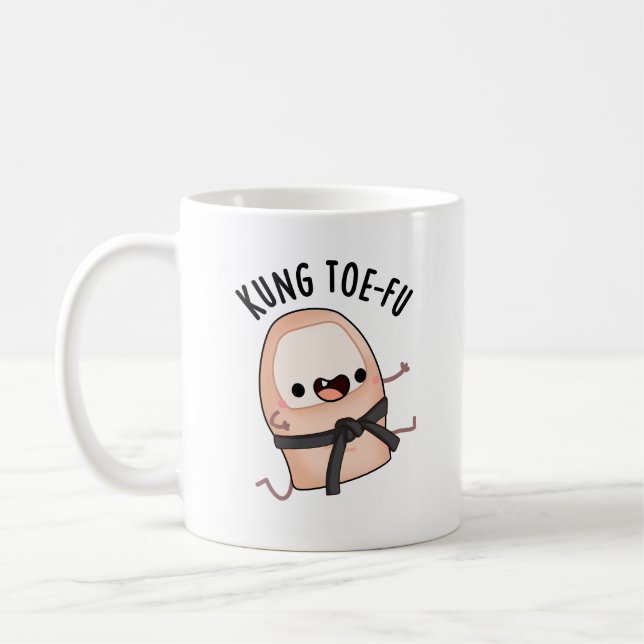 Caneca De Café Kung Toe-fu Funny Big Toe Pun (Esquerda)