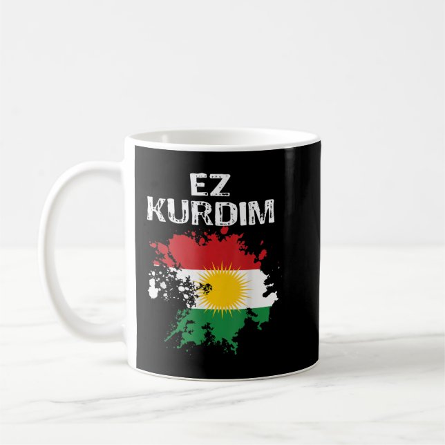 Caneca De Café Kurden Kurdistan Newroz Kurdi Flag Her Biji Kurdis (Esquerda)