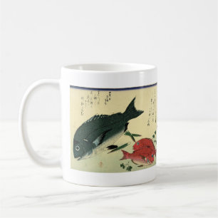 Caneca De Café Kurodai & Akadai - Impressão de Peixes Japoneses d