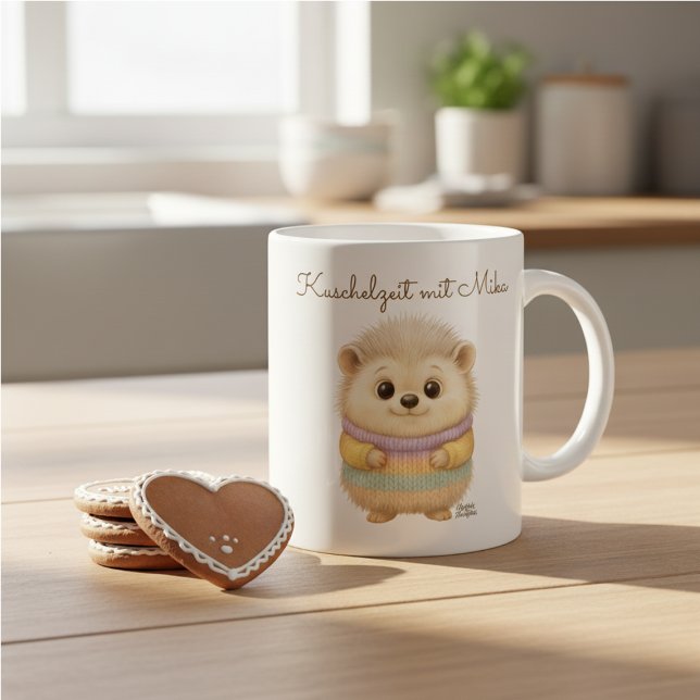 Caneca De Café Kuschelzeit Igel mit Name (Criador carregado)