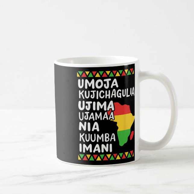 Caneca De Café Kwanzaa Sete Princípios Mapa Africano do Orgulho N (Direita)