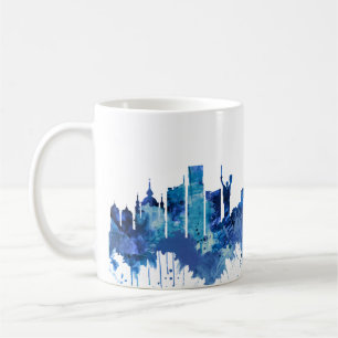 Caneca De Café Kyiv Ucrânia Skyline Blue