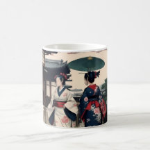 Kyoto Spring Walk Kimono Mug – Cherry Blossom Scen