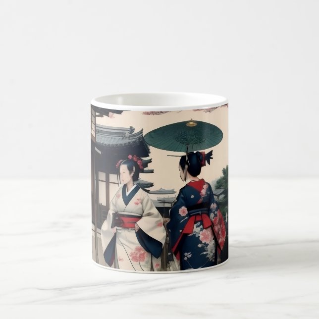 Caneca De Café Kyoto Spring Walk Kimono Mug – Cherry Blossom Scen (Centro)