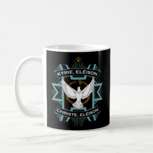 Caneca De Café Kyrie Eleison Christe Tradicional em Massa Latina