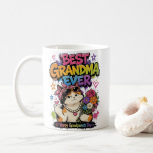 Caneca De Café L&S Melhor Avó do Mundo Gato Feliz Avós