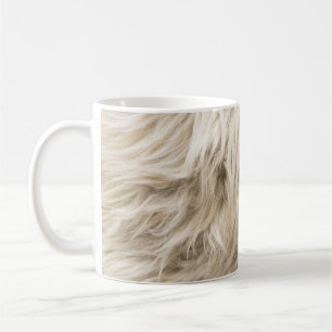Caneca De Café Lã Branca Textura Fluffy Fundo