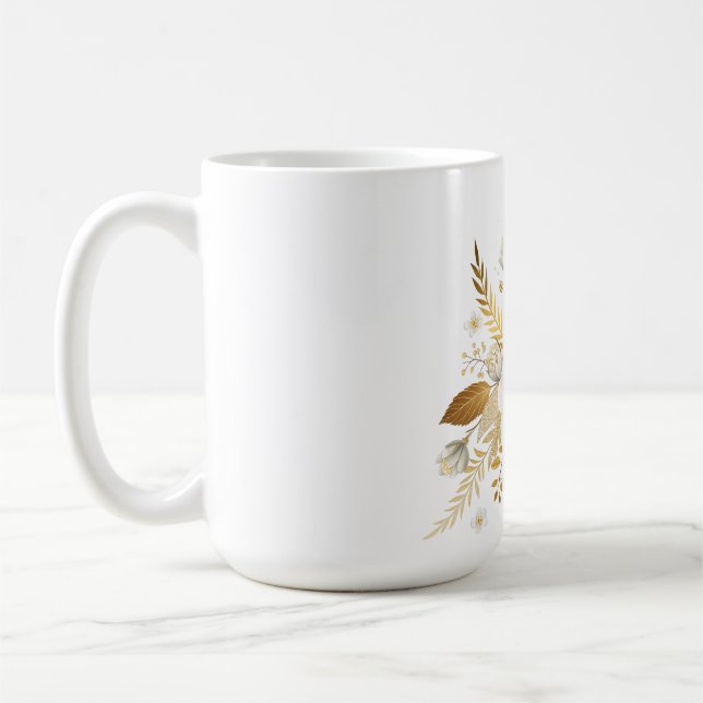 Caneca De Café Lã de cerâmica com Dourado branco (Esquerda)