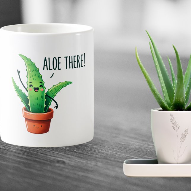 Caneca De Café Lá Em Cima! Mug De Planta De Aloe De Cute (Criador carregado)
