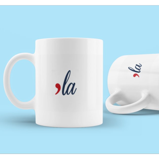 Caneca De Café LA para Kamala Harris. Cores brancas, vermelhas, a (Criador carregado)