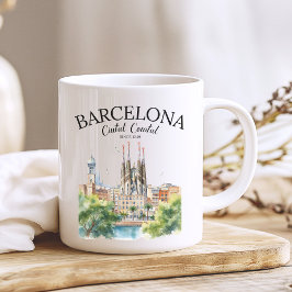 Caneca De Café La Sagrada Familia & Skyline – Barcelona Spain