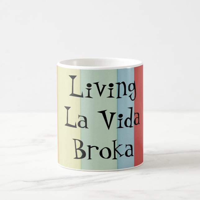 Caneca De Café La vivo engraçado Vida Broka (Centro)
