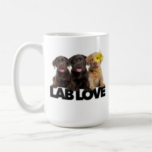 Caneca De Café Lab Love labrador retriever chocolate amarelo pret