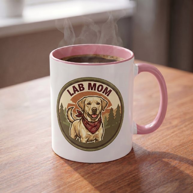 Caneca de Café Lab Mom | Presente de Mãe do Labrad (Criador carregado)
