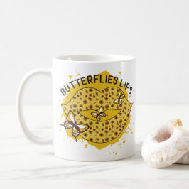 Caneca De Café Lábios borboletas