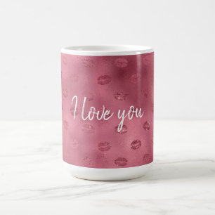 Caneca De Café Lábios cor-de-rosa