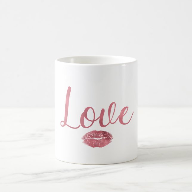 Caneca De Café Lábios de Amor Rosa (Centro)