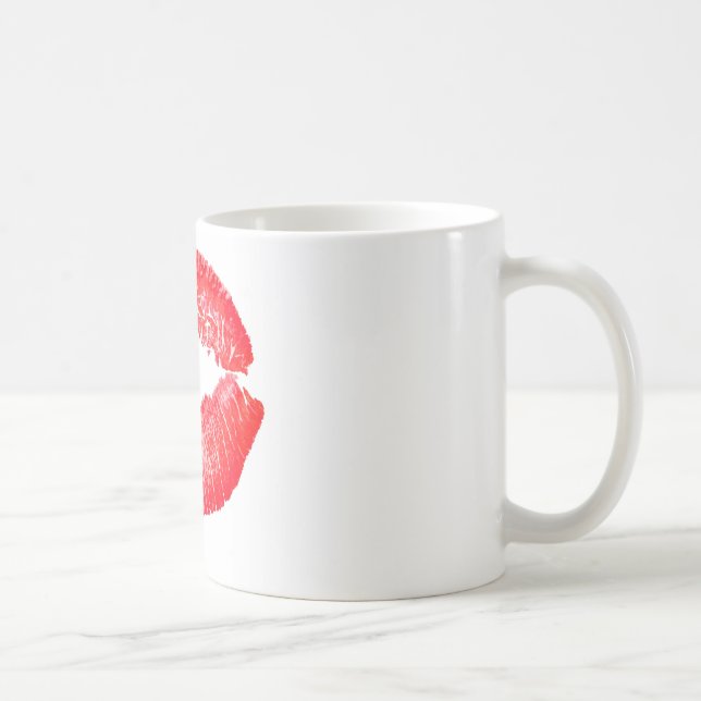 Caneca De Café Lábios de beijo do vermelho (Direita)