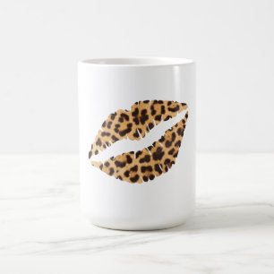 Caneca De Café Lábios de Impressão Animal Mug Leopard Cheetah