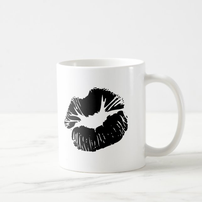 Caneca De Café Lábios pretos (Direita)