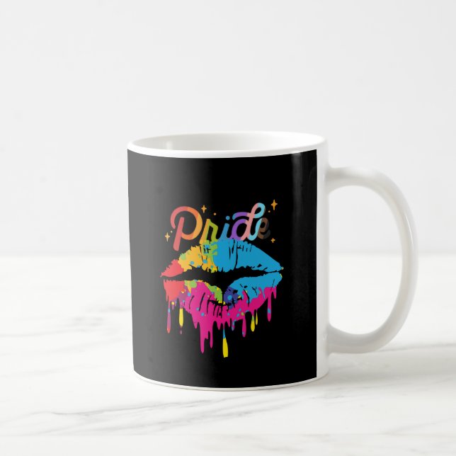Caneca De Café Lábios Pride Rainbow | LGBTQ | LÁBIOS (Direita)