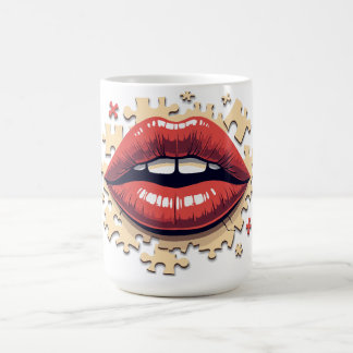 Caneca De Café Lábios quebra-cabeça Pop