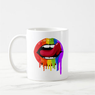 CANECA DE CAFÉ LÁBIOS RAINBOW