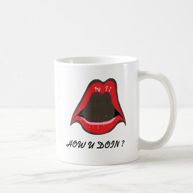 Caneca De Café lábios vermelhos, COMO VOCÊ DOIN? (Direita)