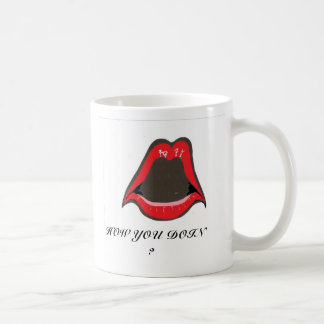 Caneca De Café lábios vermelhos, COMO VOCÊ DOIN?