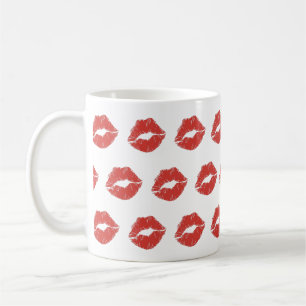 Caneca De Café Lábios vermelhos Kiss Mug
