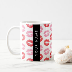 Caneca De Café Lábios Vermelhos, Lábios Rosa, Beijo, Seu Nome, Pe
