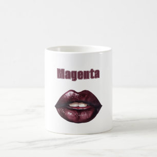 Caneca De Café Lábios Vermelhos Magenta Borgonha