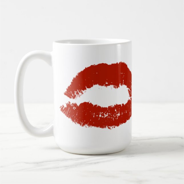 Caneca De Café Lábios Vermelhos Pop Art (Esquerda)