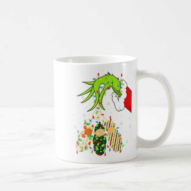Caneca De Café Labor And Delivery Nurse Merry Christmas Xmas Ligh (Direita)