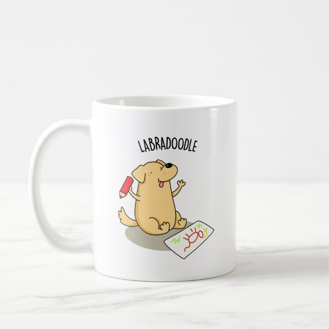 Caneca De Café Labradoodle Funny Labrador Dog Pun (Esquerda)