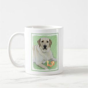 Caneca De Café Labrador Amarelo - Impressão de Retriever e Tênis