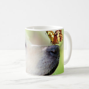 Caneca De Café Labrador E Travesseiro decorativo De Borboleta